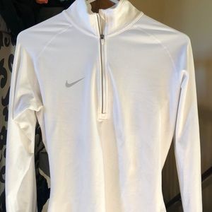 WHITE NIKE QUARTER ZIP
